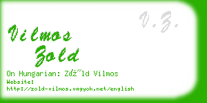 vilmos zold business card